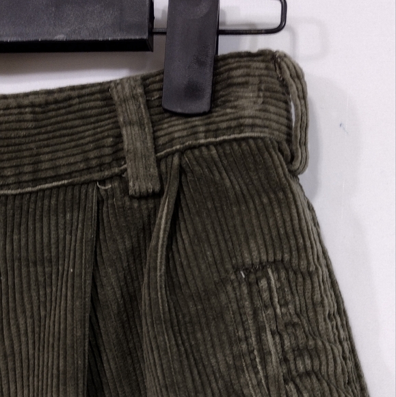 Vintage Boyfriend High Waisted Corduroy Shorts Women's 4 Green Boho Retro 90s - Picture 3 of 7